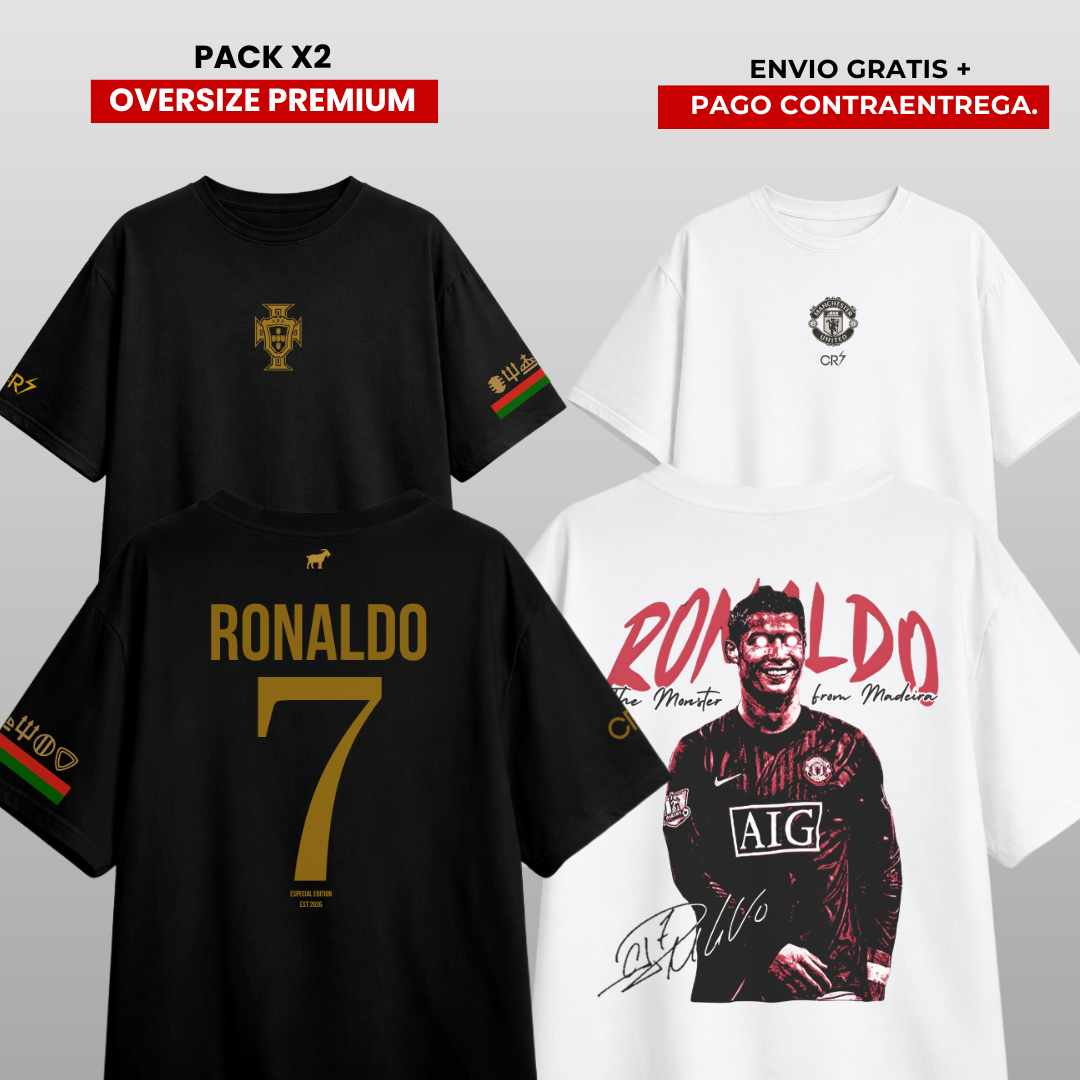 PACK X2 CR7 PORTUGAL MAN UNITED EDITION OVERSIZE PREMIUM