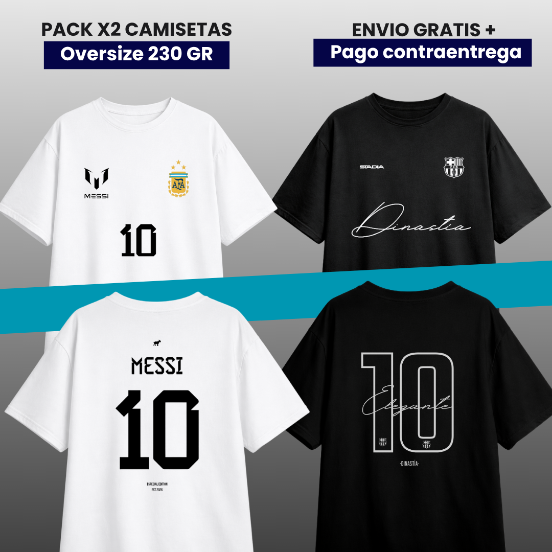 PACK MESSI ARGENTINA Y BARCA CONCEPT EDITION OVERSIZE PREMIUM