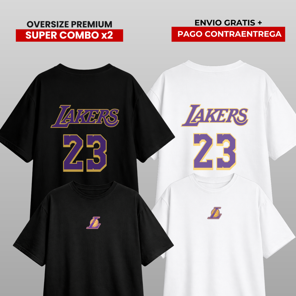PACK X2 CAMISETAS OVERSIZE LAKERS