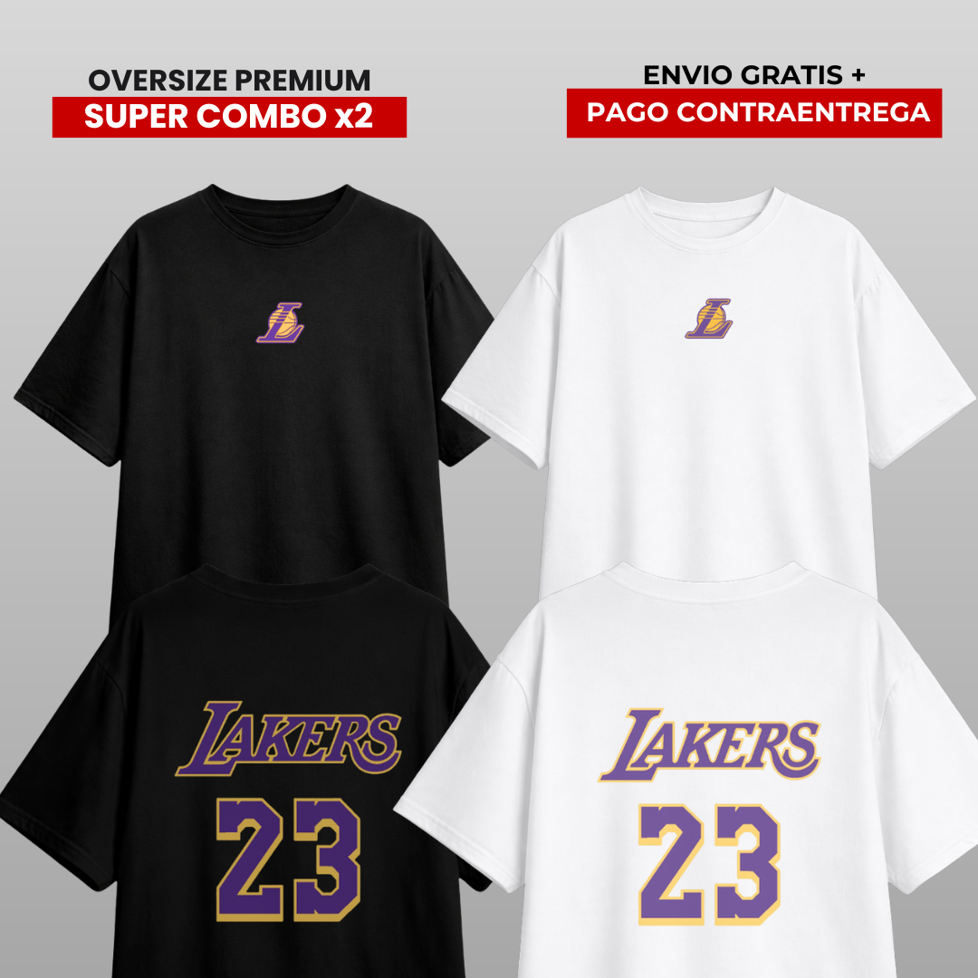 PACK X2 CAMISETAS OVERSIZE LAKERS