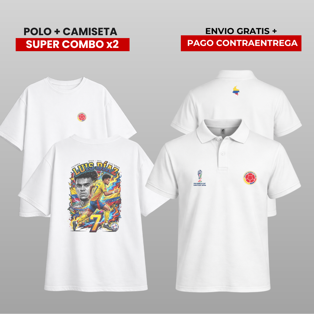 Pack Polo + Camiseta Luis Díaz Colombia 🇨🇴 | Combo x2 Premium