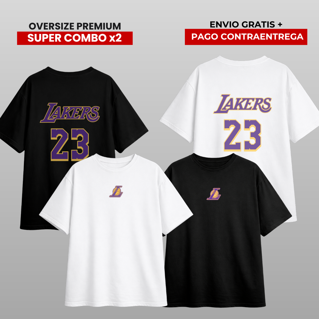 PACK X2 CAMISETAS OVERSIZE LAKERS