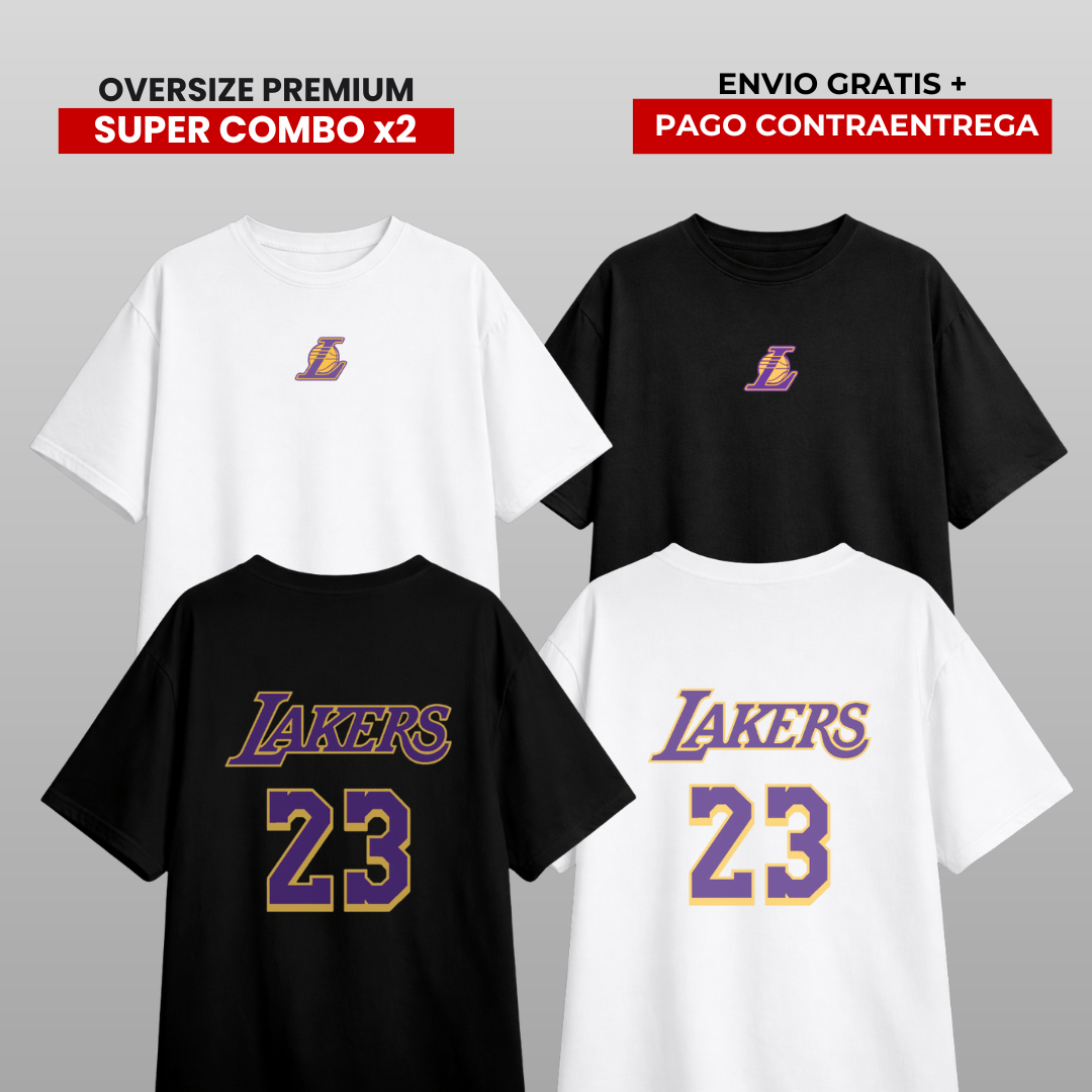 PACK X2 CAMISETAS OVERSIZE LAKERS