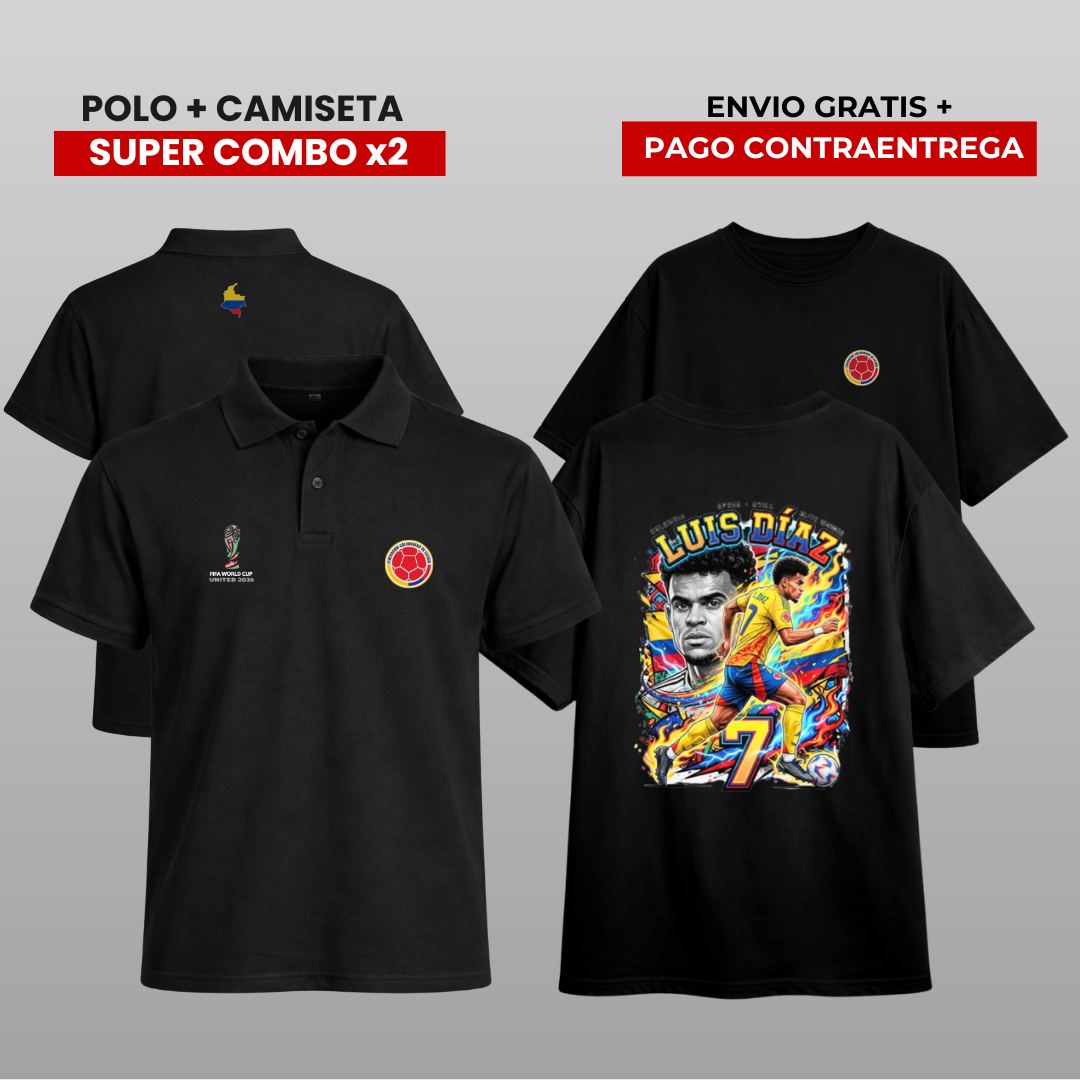 Pack Polo + Camiseta Luis Díaz Colombia 🇨🇴 | Combo x2 Premium