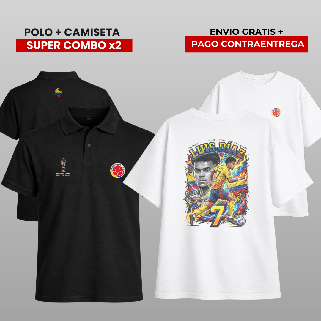 Pack Polo + Camiseta Luis Díaz Colombia 🇨🇴 | Combo x2 Premium